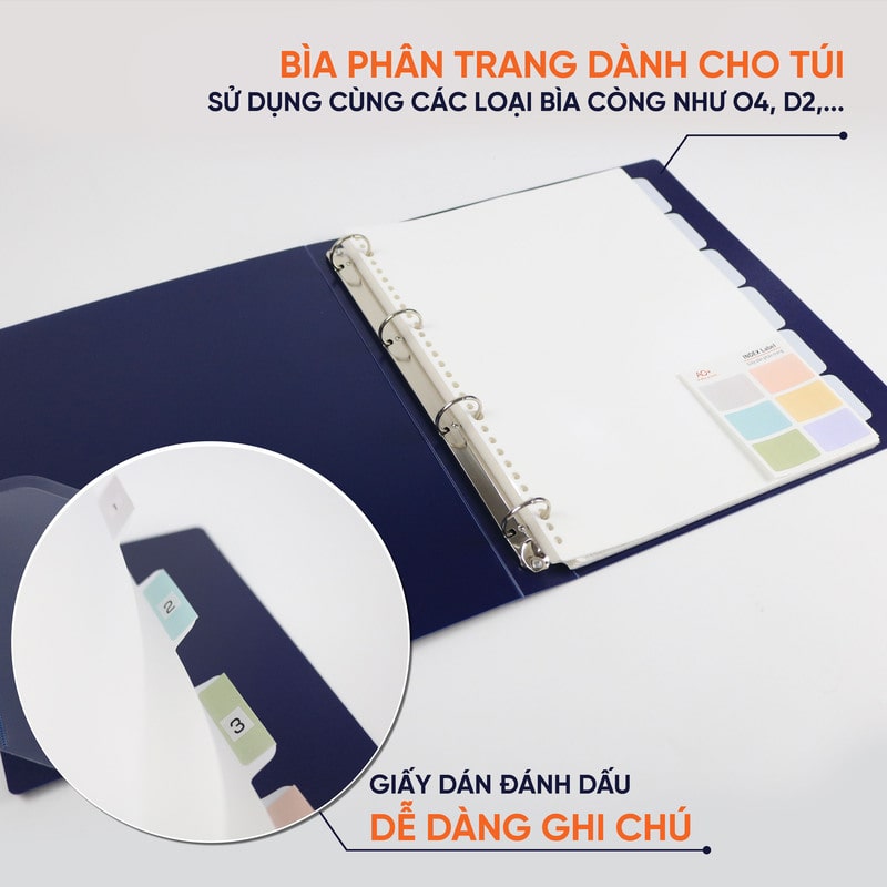 Bìa Phân Trang (Bộ 6 Tab Phân Mục) Kèm Giấy Dán
