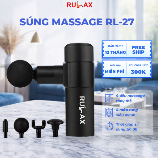 Súng Massage Cầm Tay Massage Toàn Thân Kèm 4 Đầu Massage Chuyên Dụng: Giải Pháp Thư Giãn Nhỏ Gọn Cho Người Bận Rộn