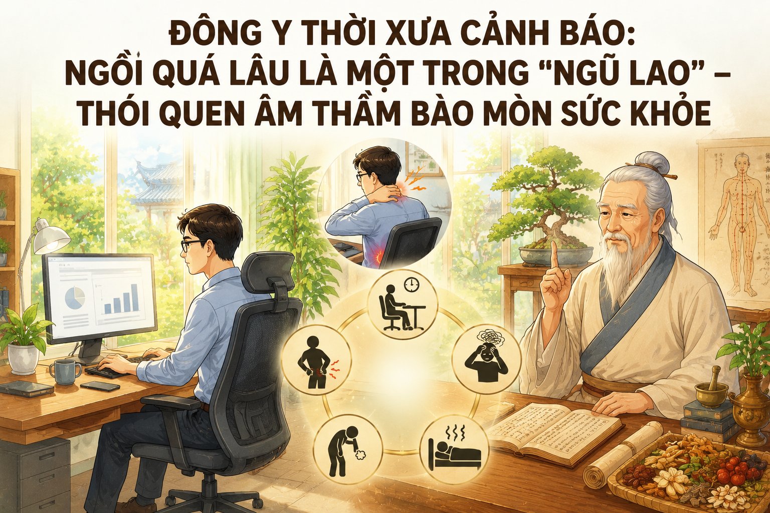 Đông Y Thời Xưa Cảnh Báo: Ngồi Quá Lâu Là Một Trong 