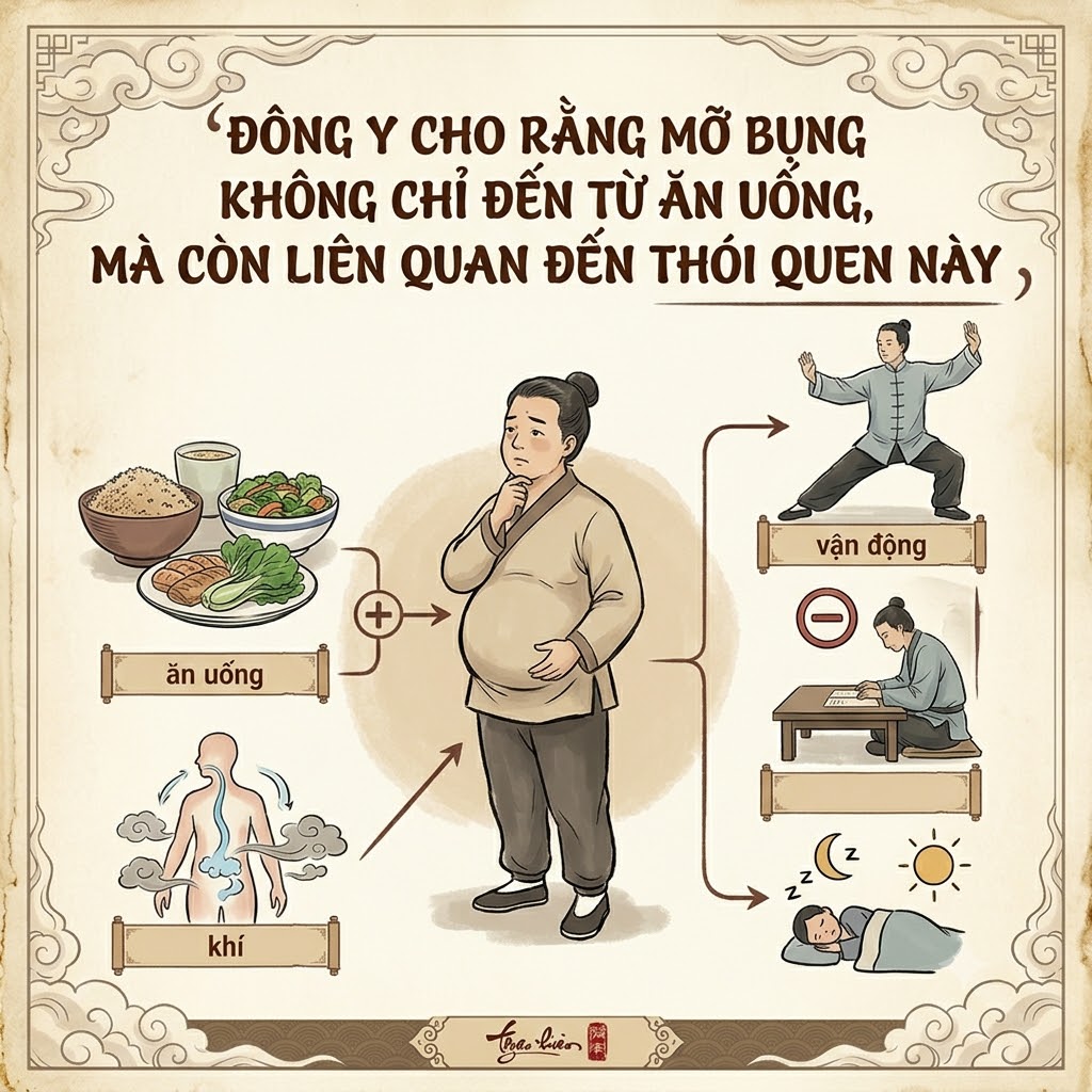 Đông Y Cho Rằng Mỡ Bụng Không Chỉ Đến Từ Ăn Uống, Mà Còn Liên Quan Đến Thói Quen Này