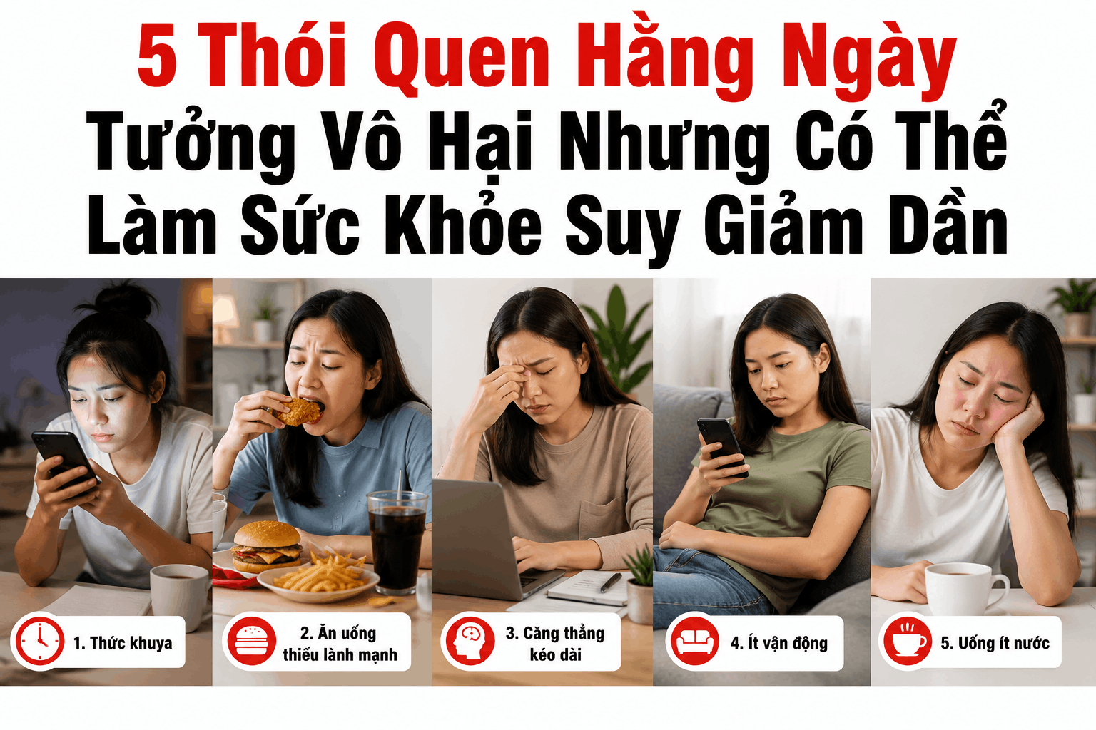 5 Thói Quen Hằng Ngày Tưởng Vô Hại Nhưng Có Thể Làm Sức Khỏe Suy Giảm Dần