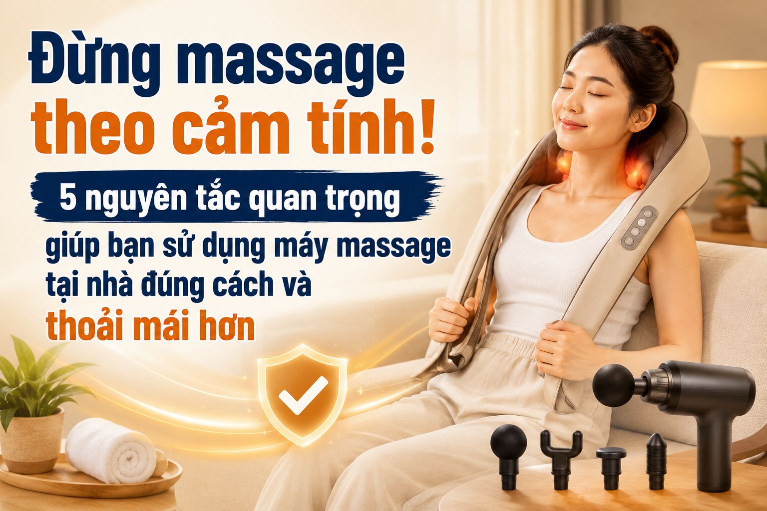 Đừng massage theo cảm tính! 5 nguyên tắc quan trọng giúp bạn sử dụng máy massage tại nhà đúng cách và thoải mái hơn