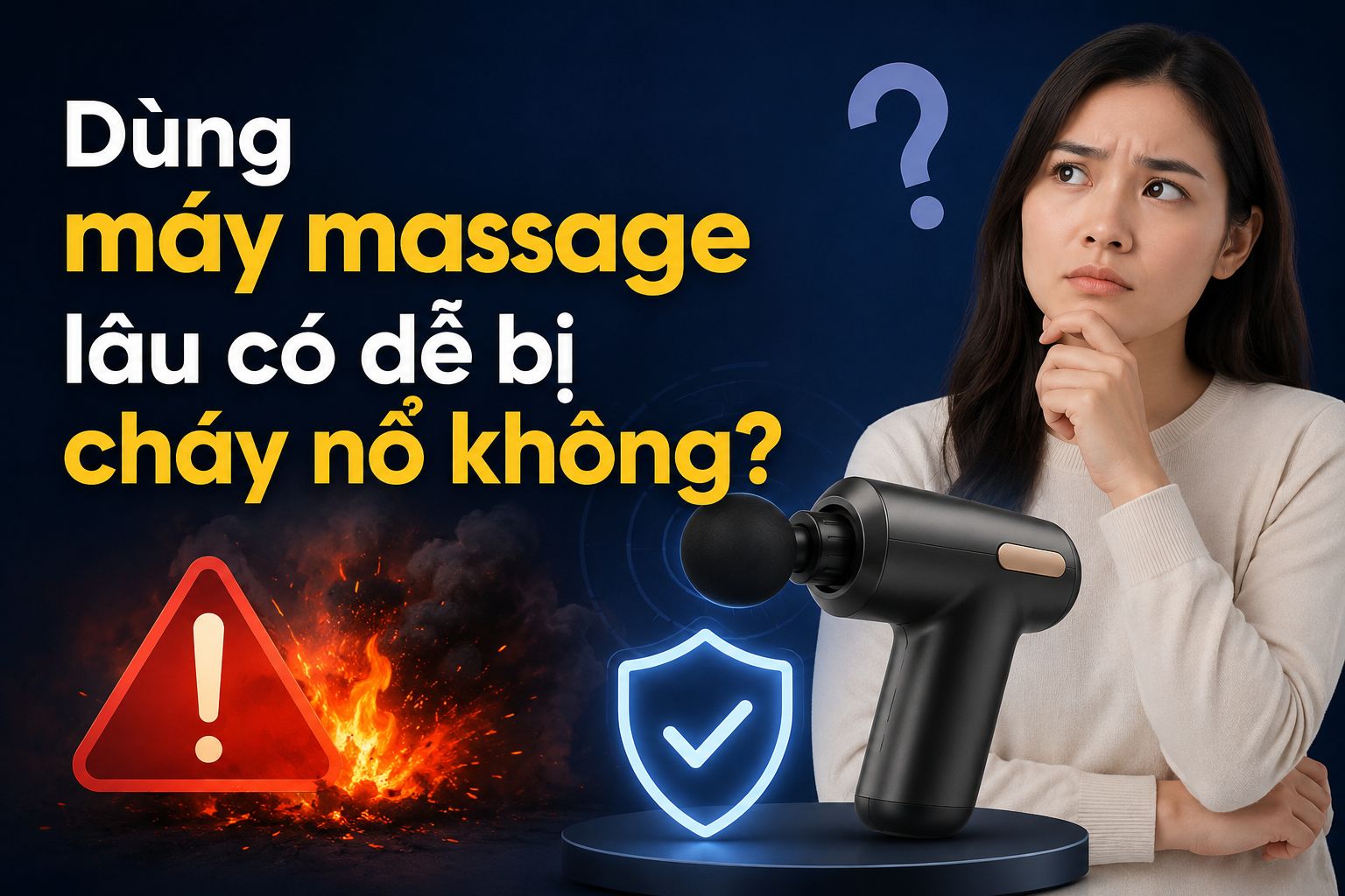 Dùng máy massage lâu có dễ bị cháy nổ không? Cách chọn máy massage an toàn, hạn chế quá nhiệt