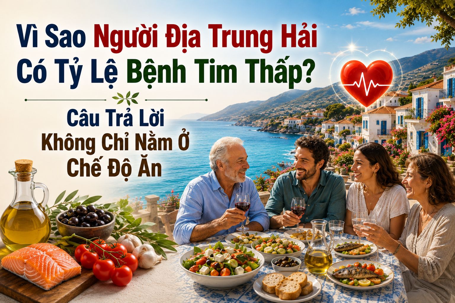 Vì Sao Người Địa Trung Hải Có Tỷ Lệ Bệnh Tim Thấp? Câu Trả Lời Không Chỉ Nằm Ở Chế Độ Ăn