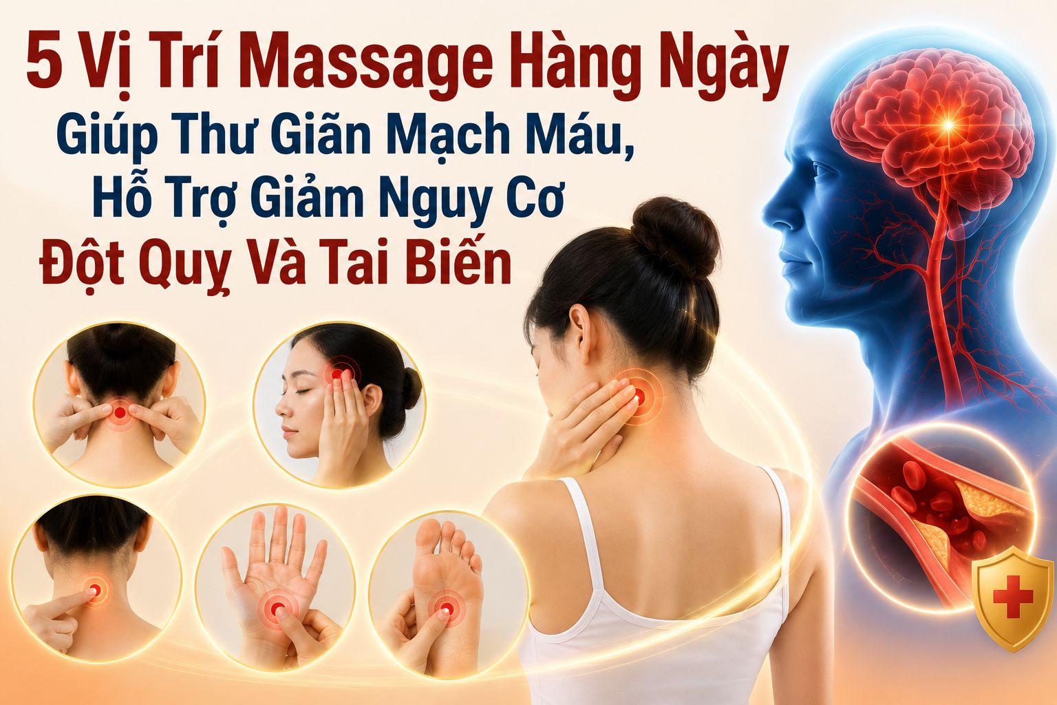 5 Vị Trí Massage Hàng Ngày Giúp Thư Giãn Mạch Máu, Hỗ Trợ Giảm Nguy Cơ Đột Quỵ Và Tai Biến