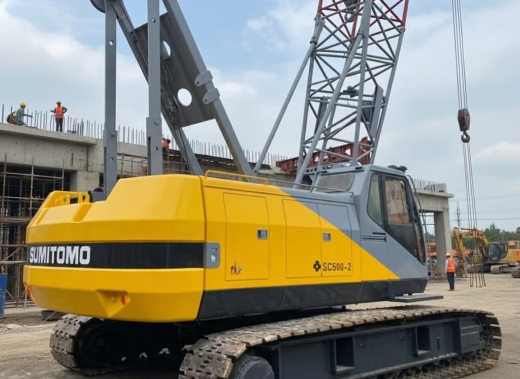 Xe cẩu bánh xích 50 tấn Sumitomo SC500 (1995) nhập khẩu từ Hàn Quốc