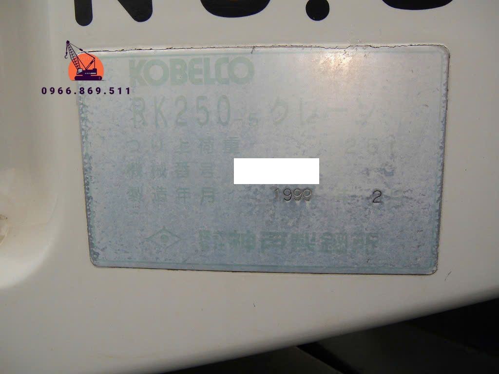 Xe cẩu bánh lốp 25 tấn Kobelco RK250-5 (1999) nhập khẩu từ Nhật Bản