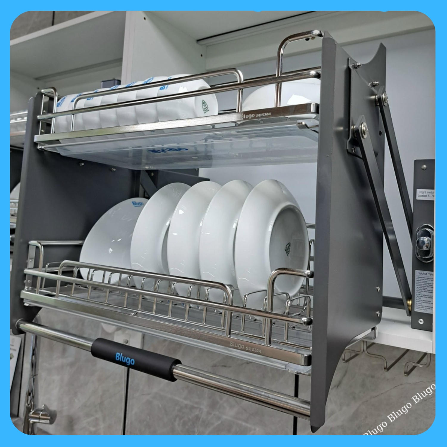 Kệ Nâng Hạ Bát Đĩa Blugo Nan Oval