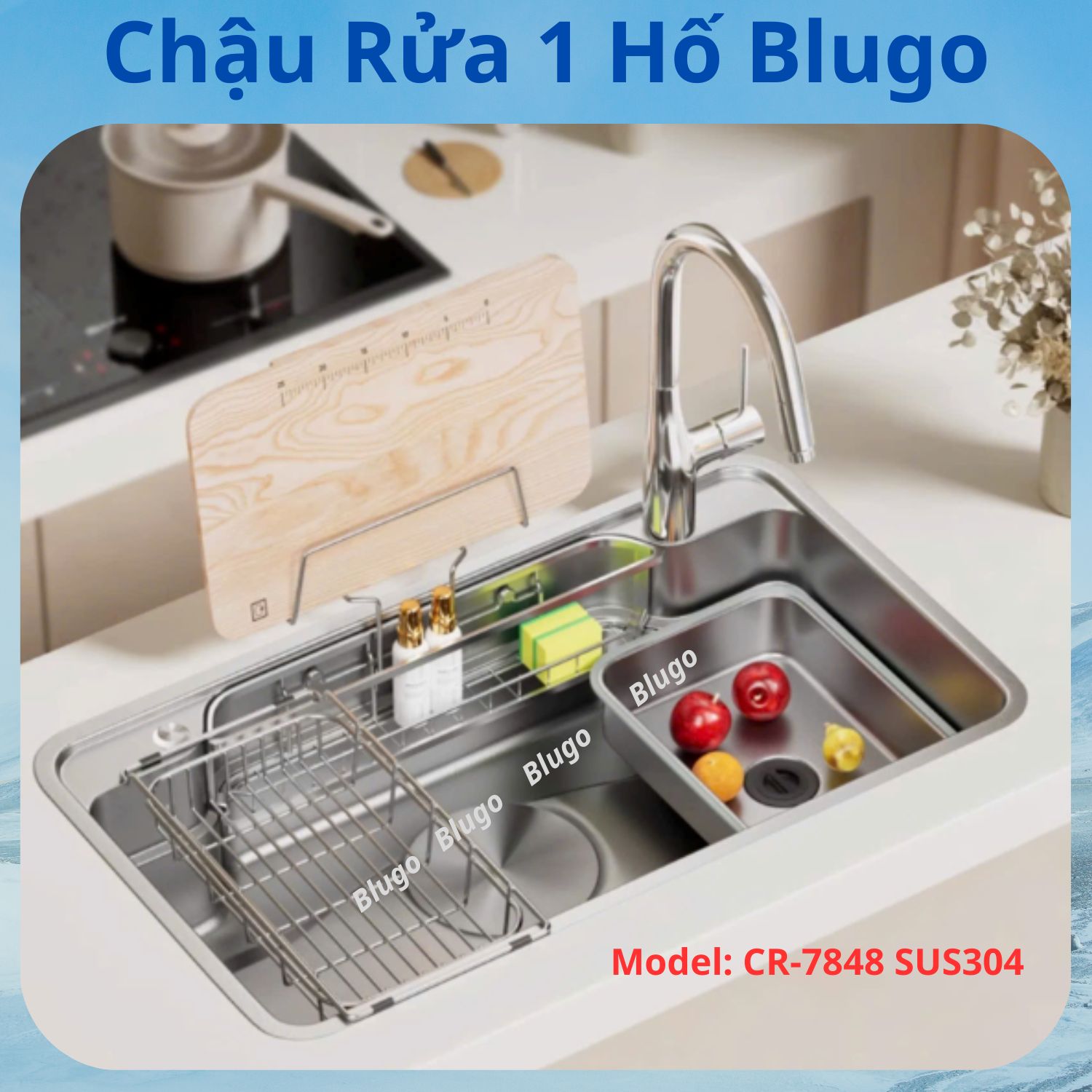 Chậu Rửa 1 Hố Blugo CR304-7848