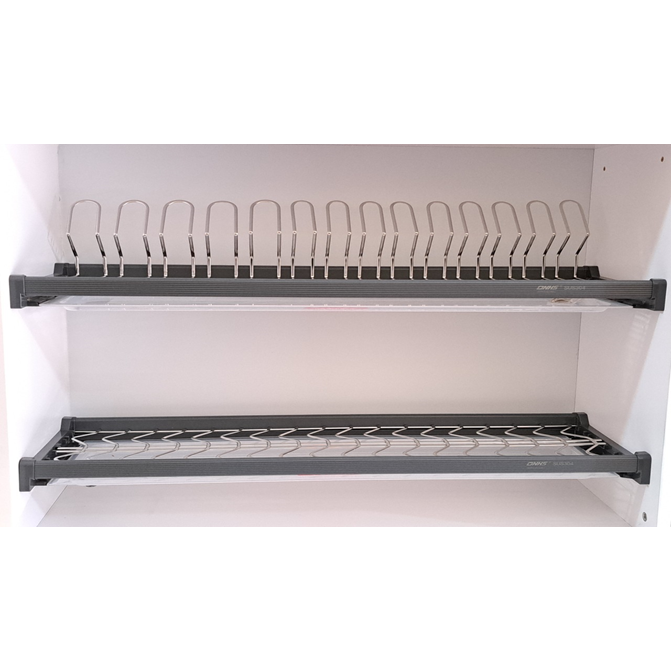 Giá bát đĩa cố định ,chất liệu inox 304 cao cấp,nan oval , khung nhôm màu ghi xám, kèm khay hứng nước,bảo hành han rỉ vĩnh viễn.
