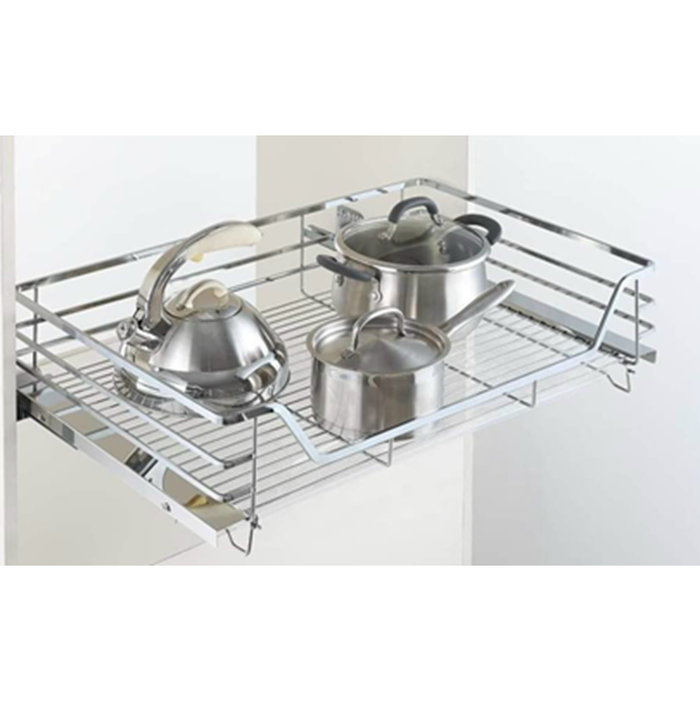 Kệ xoong nồi 4 mặt nan dẹt chất liệu inox 304 cao cấp,nan dẹt,có tấm che ray,sử dụng ray giảm chấn, kèm khay hứng nước, bảo hàng han rỉ vĩnh viễn. ( LẮP ÂM TỦ VÀ MẶT CÁNH)