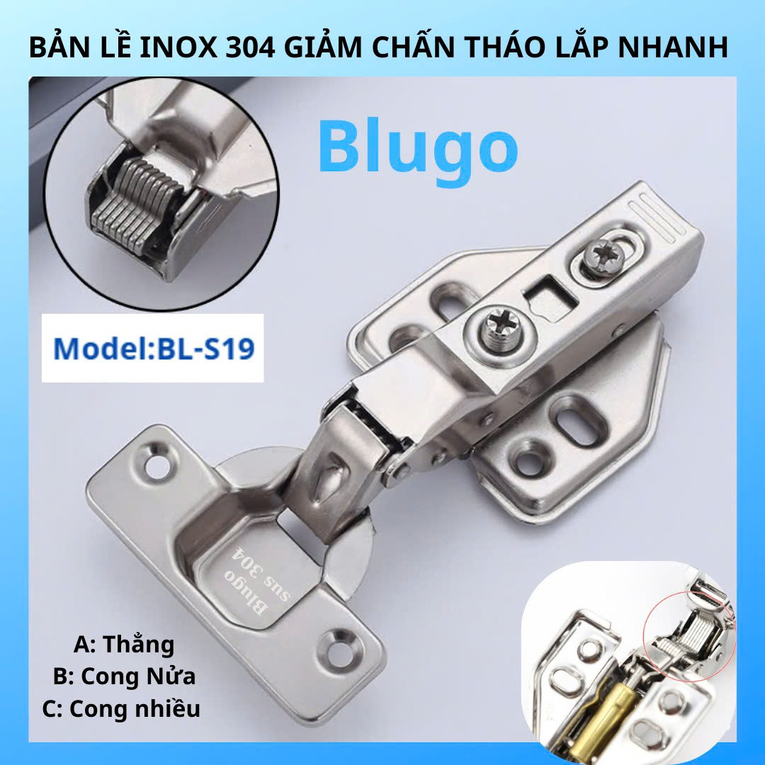 Bản lề INOX giảm chấn Blugo C19