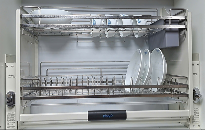 Kệ Nâng Hạ Bát Đĩa inox 304 nan dẹt