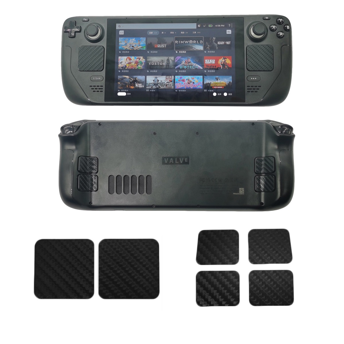 Bộ Dán Trackpad Và Nút Phụ Bọc JoyController Silicone 2 Trong 1 Cho Steam Deck