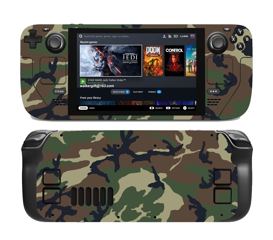 Bộ Decal Dán Steam Deck Chống Xước Hình Camo Xanh Lá
