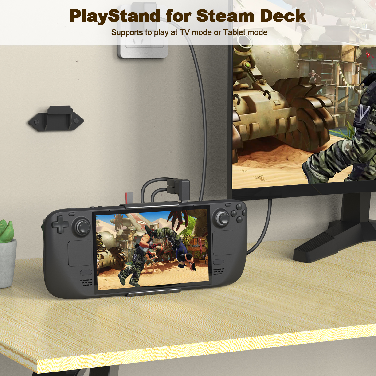 Giá Đỡ Dựng Di Động Treo Tường Đa Năng Steam Deck Có Khe Giữ Thẻ Nhớ