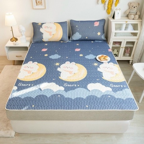 Chiếu điều hòa cao su non Tencel 3D xanh 1.8m x 2m L2