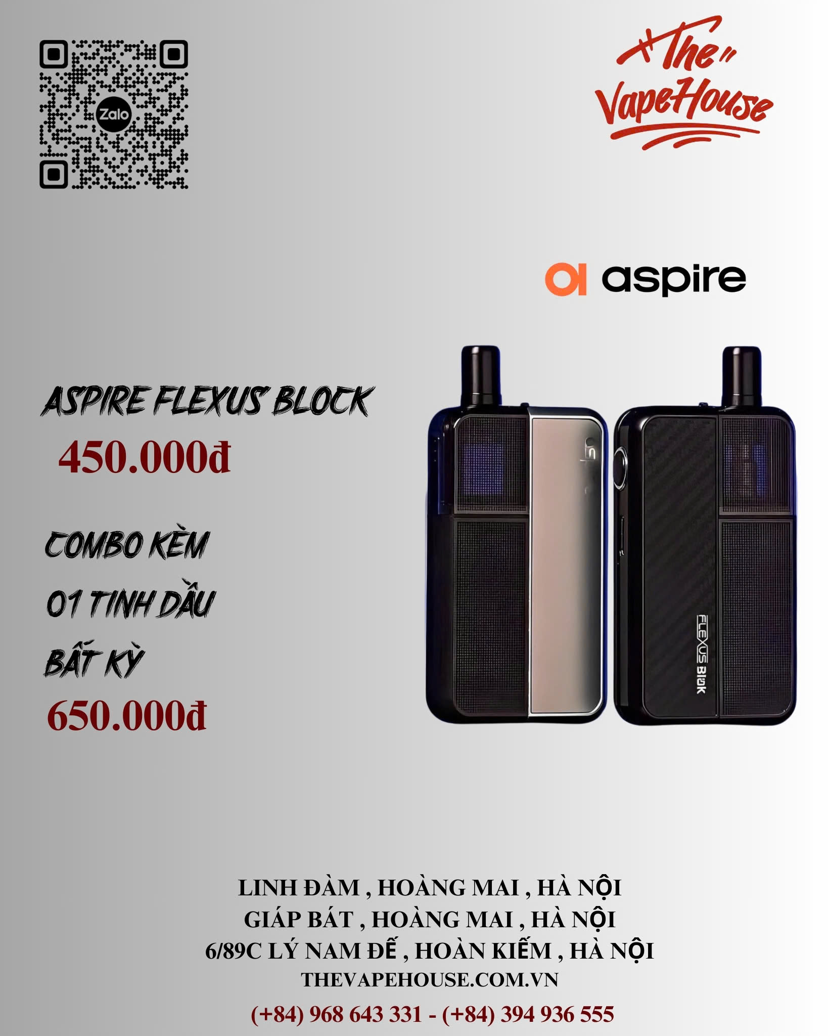 Combo Aspire Flexus Blok + 1 Juice Saltnic