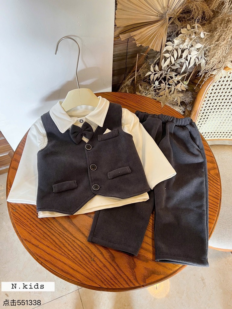 Bộ công tử bé trai nhung size 1-5year