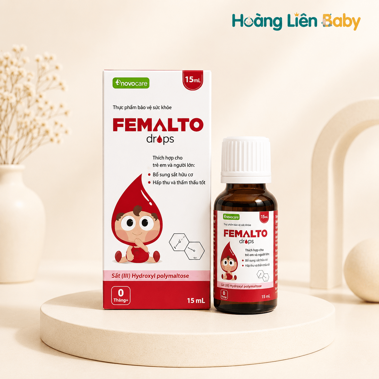 Femalto Drops 15ml Novocare – Bổ Sung Sắt Hữu Cơ Dạng Nhỏ Giọt Cho Trẻ Em Và Người Lớn