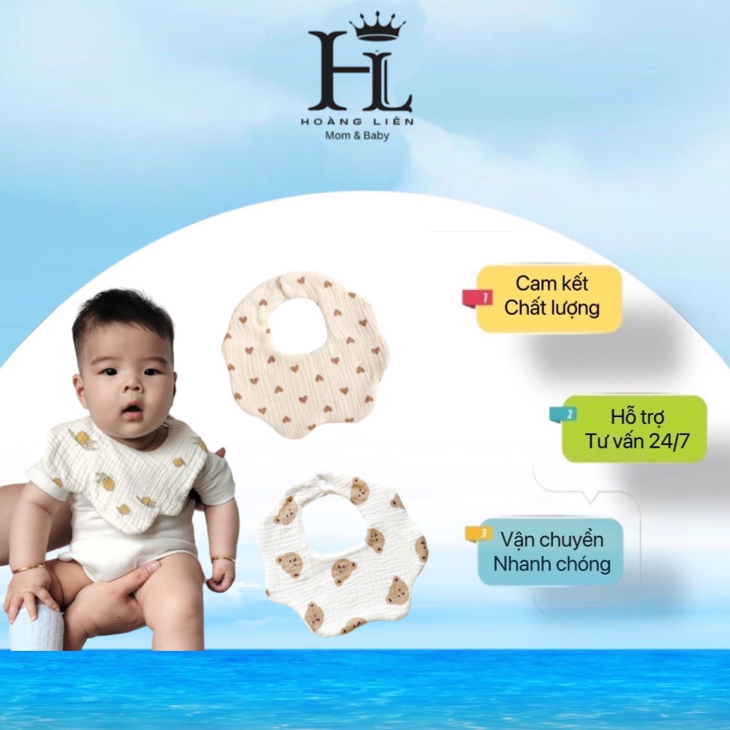 Yếm tròn xô hoa sợi tre có kèm túi zip