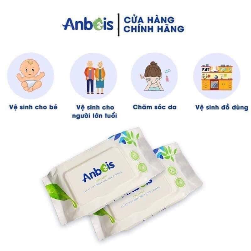 Anbeis - Khăn ướt kháng khuẩn  Organic 100 tờ