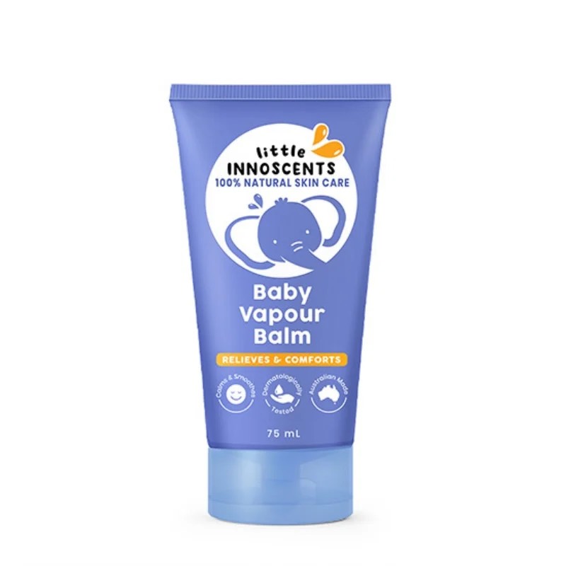 Dầu bôi ấm ngực Organic Little Innoscents của Úc, cho trẻ từ 0 tháng (Baby Vapour Balm 75ml) - Mẫu mới