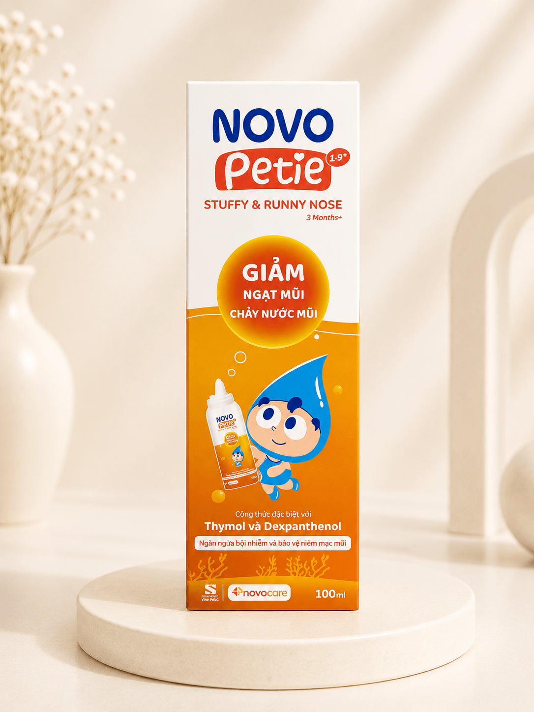 Xịt Mũi Novo Petie 100ml – Hỗ Trợ Giảm Ngạt Mũi, Chảy Nước Mũi Cho Trẻ Từ 3 Tháng Tuổi