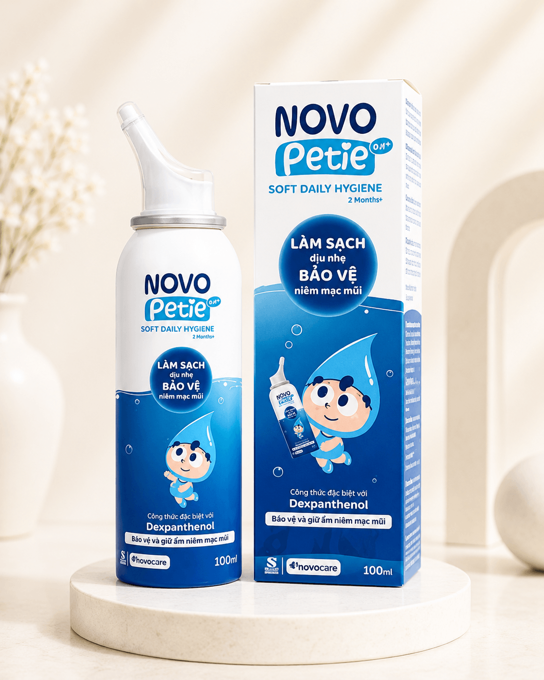 Dung Dịch Xịt Mũi Novo Petie Soft Daily Hygiene 100ml – Làm Sạch Dịu Nhẹ, Bảo Vệ Niêm Mạc Mũi Cho Bé