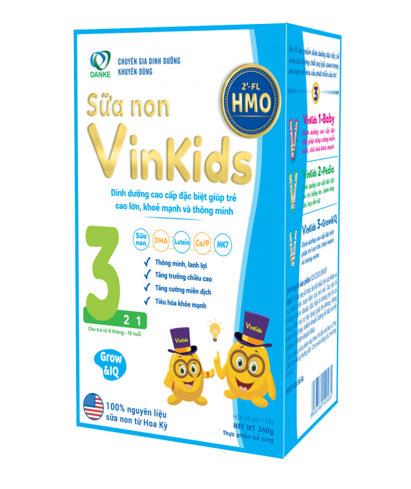 Sữa non Vinkids số 3 Grow & IQ – Giúp trẻ cao lớn, thông minh