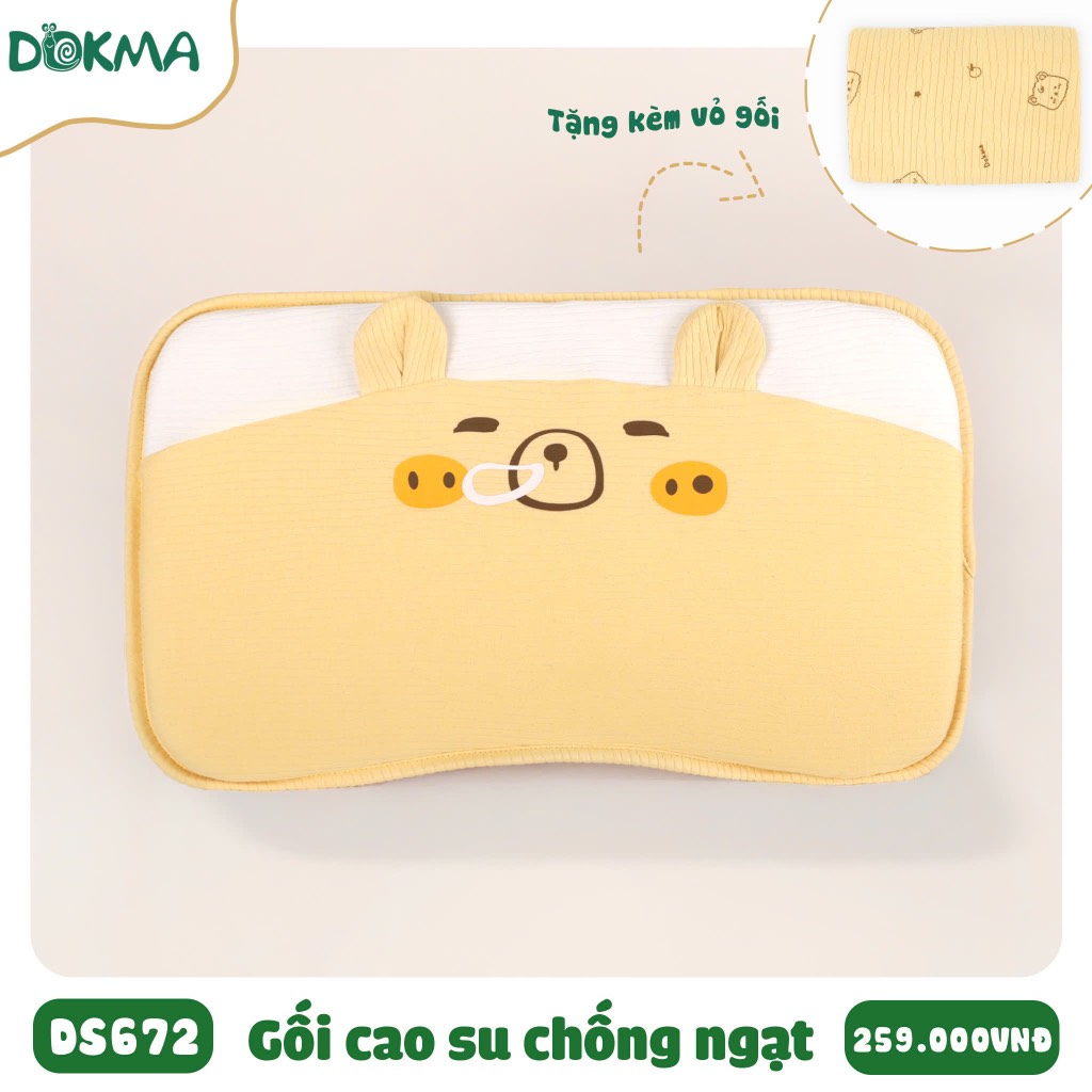 Gối cao su non chống ngạt tặng kèm vỏ Dokma mã DS672