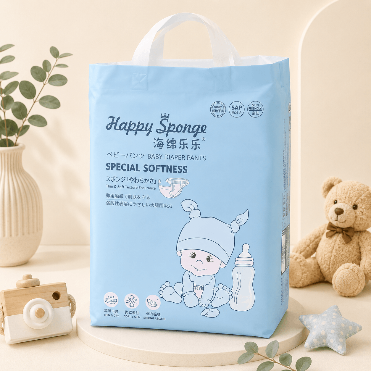 Tã Dán Happy Sponge Special Softness Size S (60 Miếng)