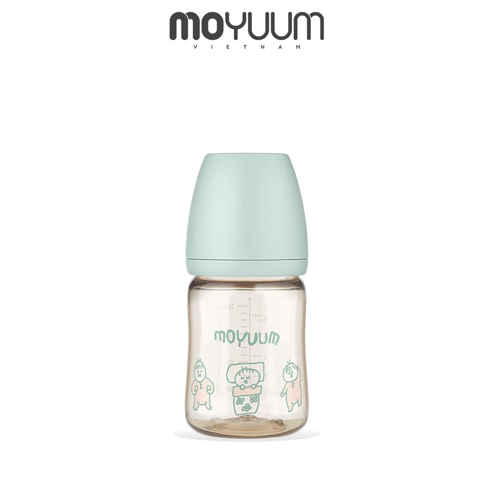 PKBS - Bình sữa PPSU Moyuum - Phiên bản Họa tiết Ogu-Ogu - Màu xanh/170ml