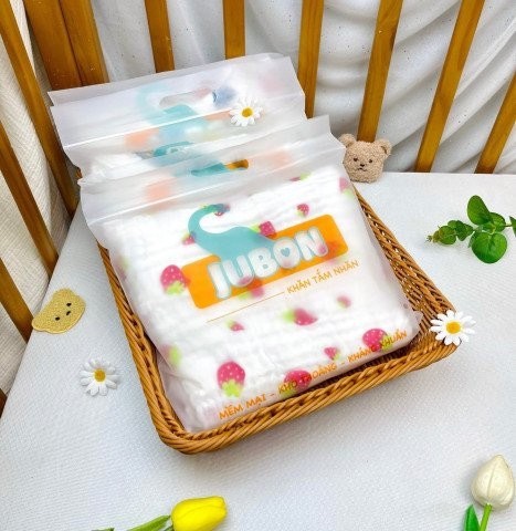 Khăn tắm nhăn 6 lớp Jubon- Mềm mại, Khô thoáng, Kháng khuẩn