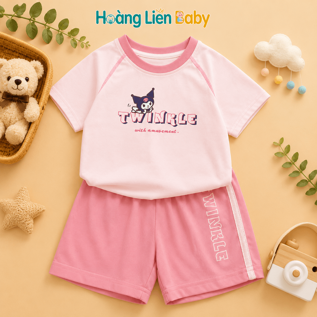 Bộ Thể Thao Bé Gái Cao Cấp Mềm Mịn Mát Lạnh TWINKLE Size 90-130 Form To