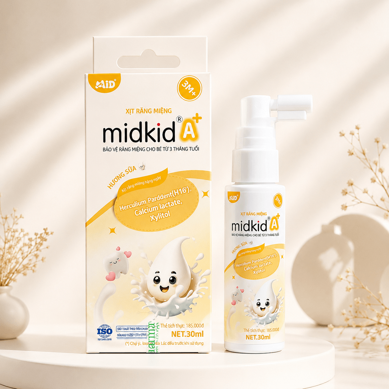 Xịt Răng Miệng Midkid A+ 30ml – Hỗ Trợ Chăm Sóc Răng Miệng Cho Bé Từ 3 Tháng Tuổi