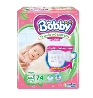 [MỚI] Tã/bỉm quần Mở Một Bên Bobby NB 74 Miếng
