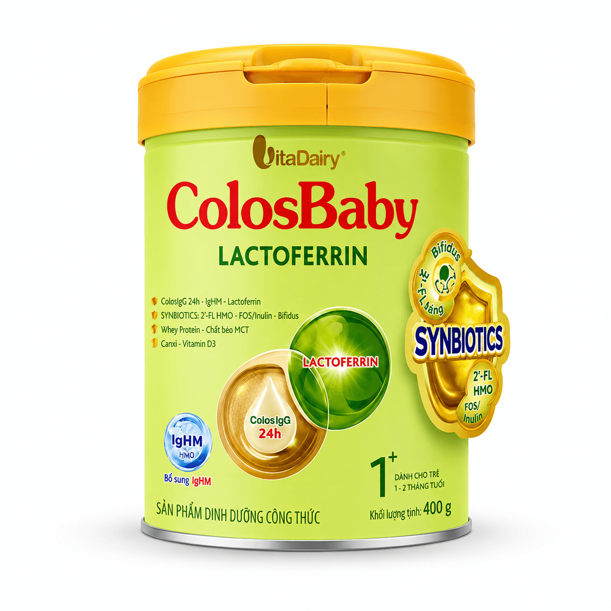 Sữa ColosBaby Lactoferrin 1+ 400g Cho Bé 1–2 Tuổi Tăng Đề Kháng, Hỗ Trợ Tiêu Hóa
