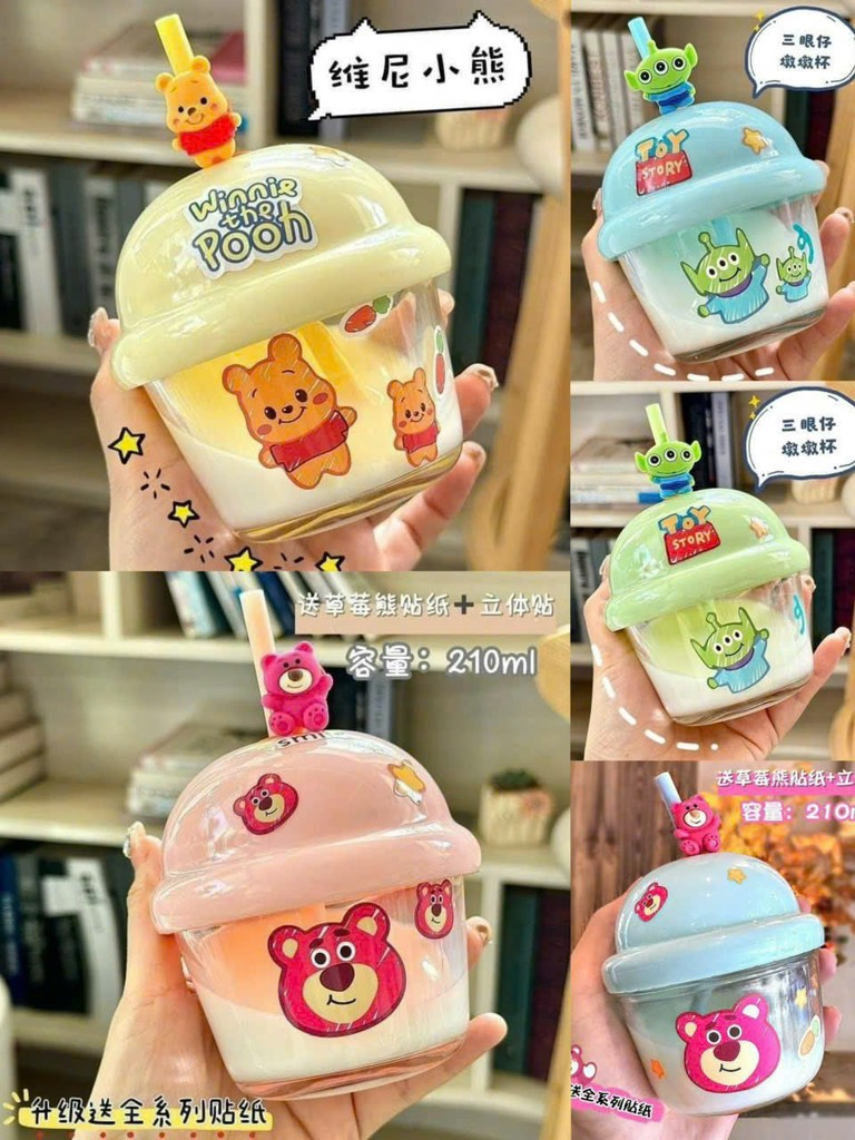 Cốc uống nước thuỷ tinh Mini Cute