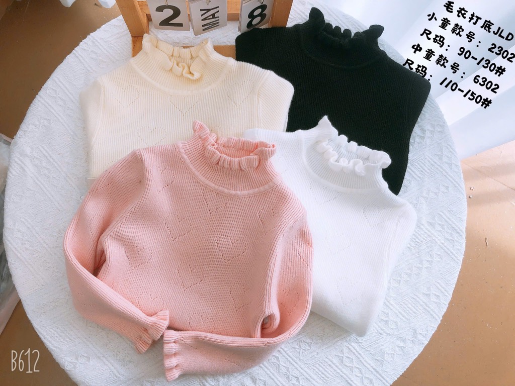 Áo len bé gái cổ viền bèo LHP. Mã 105.00