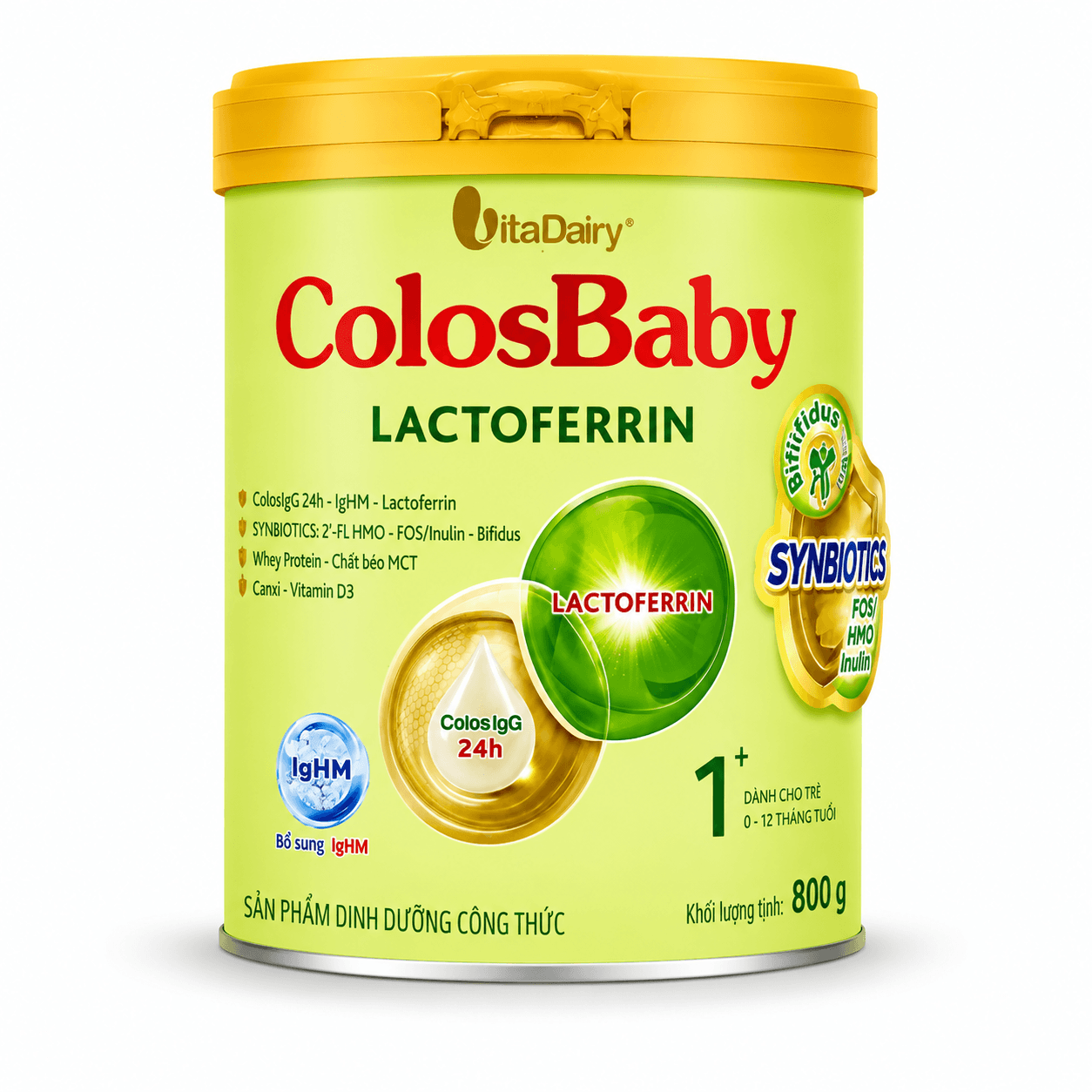 Sữa ColosBaby Lactoferrin 1+ 800g Cho Bé 1–2 Tuổi | Tăng Đề Kháng, Hỗ Trợ Tiêu Hóa