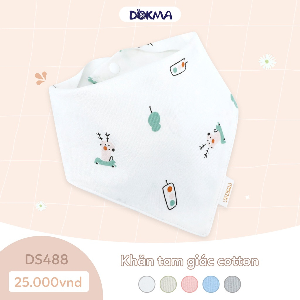 Khăn tam giác cotton DOKMA mềm mịn thấm hút cho bé