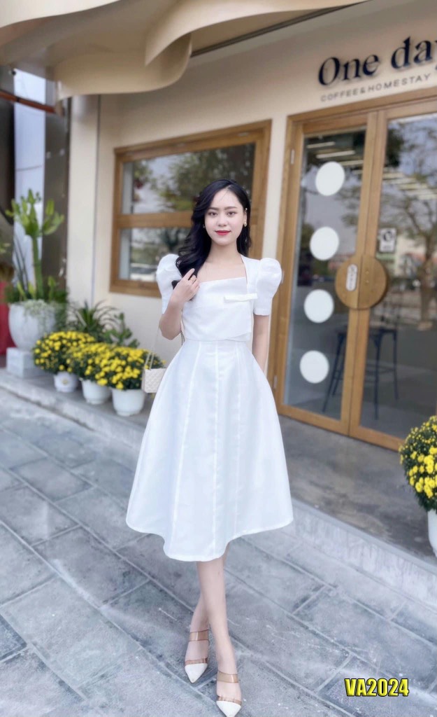 Váy Xoè Tiểu Thư Babydoll Nơ Ngực Tay Ngắn Màu Trắng, Đầm Trắng Nơ Ngực Dự  Tiệc ( ảnh thật + video) - MixASale