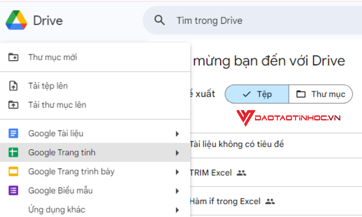 Cách vẽ biểu đồ trong Google Sheet - Bước 1