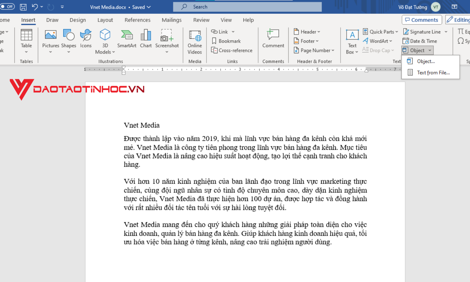 Hướng dẫn cách ghép nhiều file word thành 1 - Bước 1