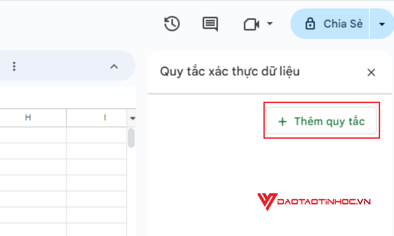 Cách tạo lựa chọn trong Google Sheet bằng cách tự nhập dữ liệu - Bước 3