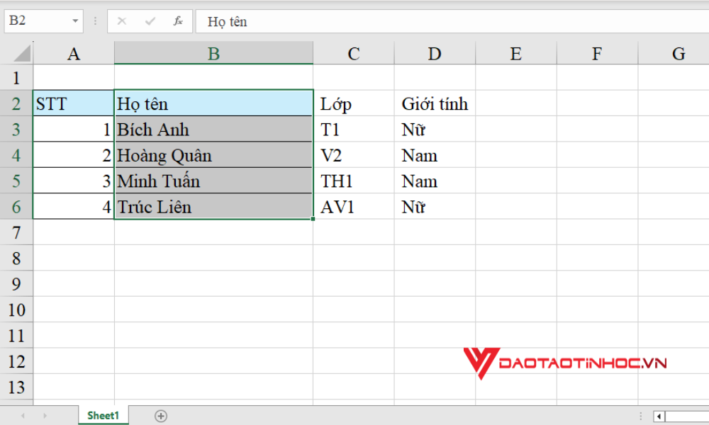 Cách tách 1 ô thành nhiều ô trong Excel - Kết quả