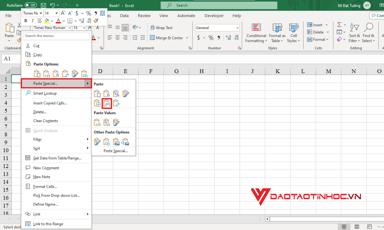 Cách copy Excel giữ nguyên định dạng - Bước 2