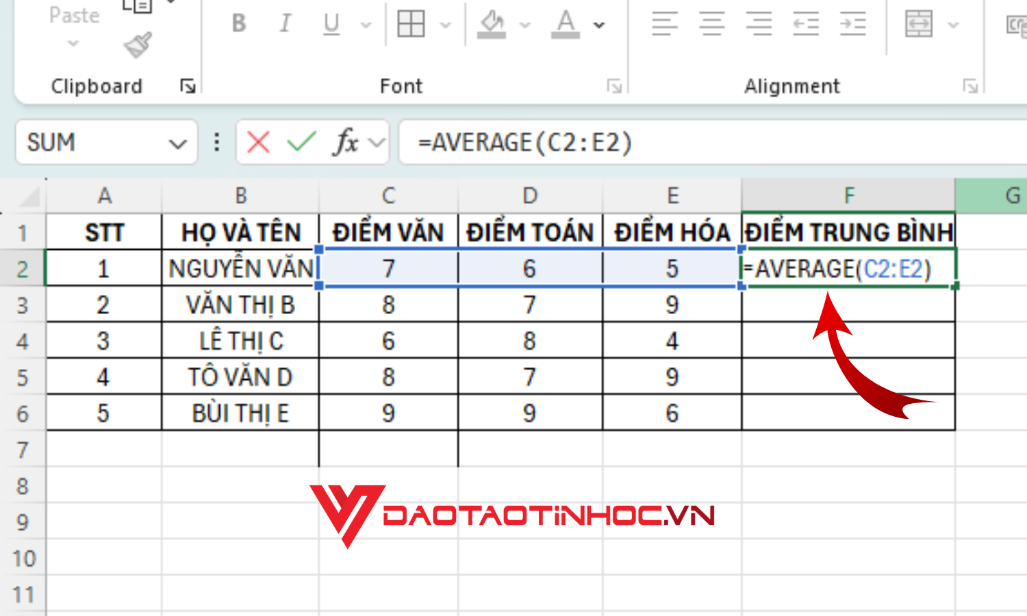 C ch d ng h m average trong excel chi ti t n m 2024