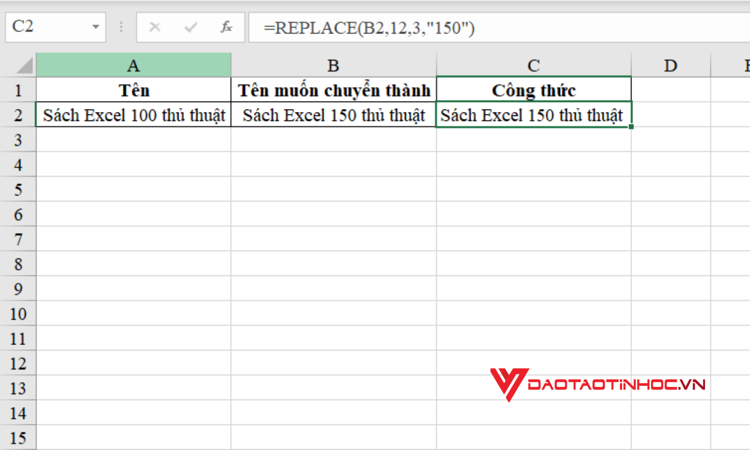 Sử dụng hàm thay thế trong Excel để thay đổi ký tự số 